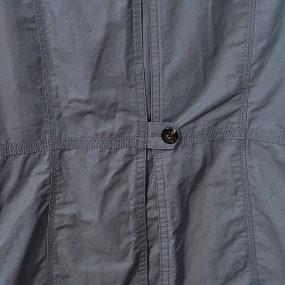 Eddie Bauer Trench Rain Coat Weatheredge Long Knee Length Blue Size Large - Picture 4 of 8